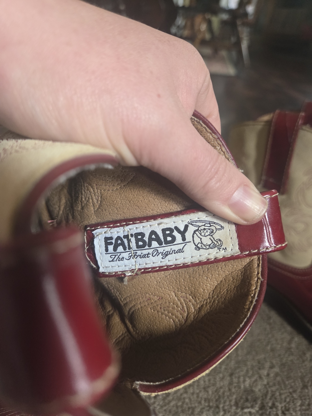 Fatbaby Red Croc Cowboy Western Boots Size 6 - Picture 2 of 6